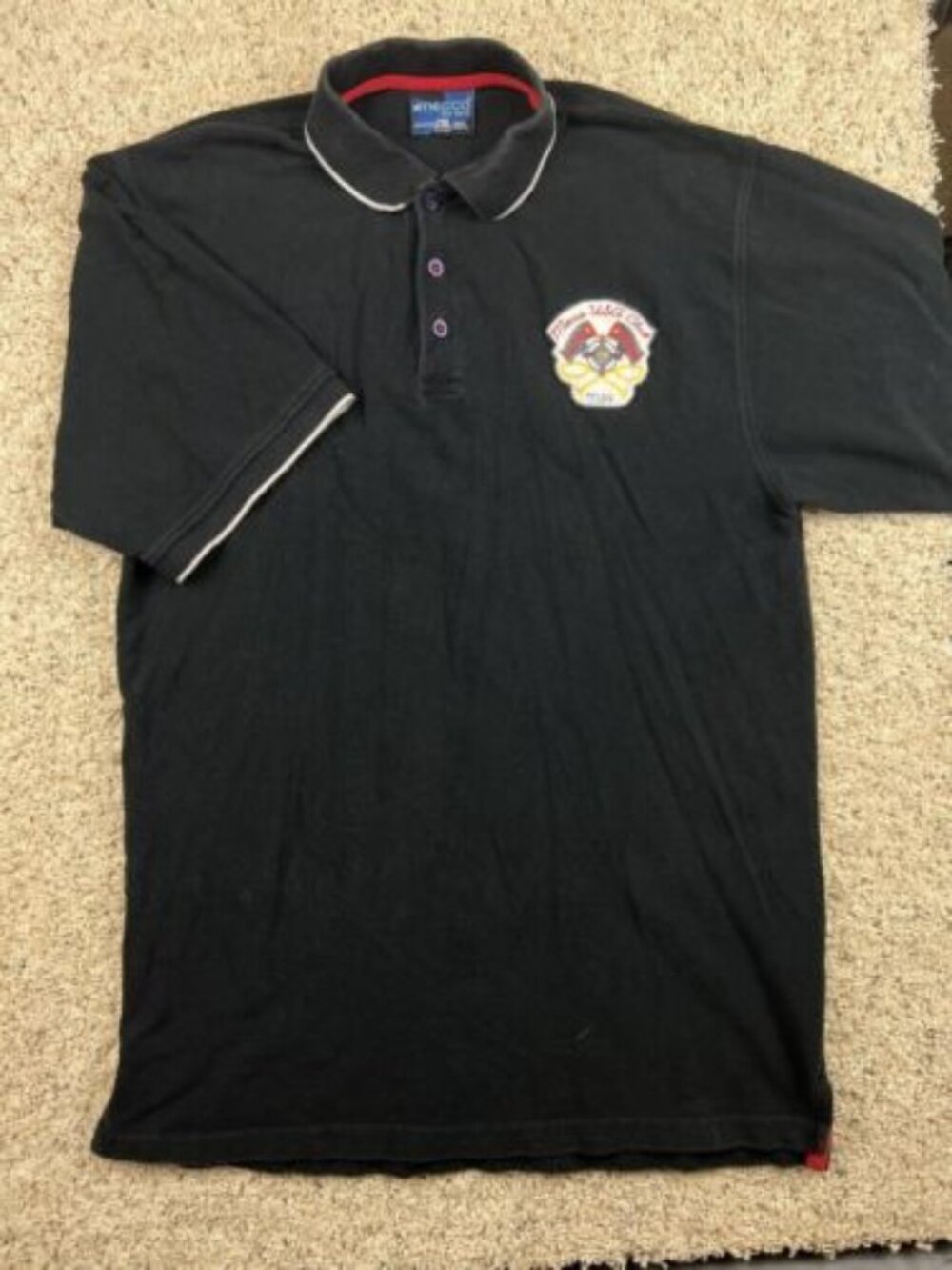 Mecca Polo Shirt Men's 2XL Short Sleeve Black 100% Cotton Graphic USA Club